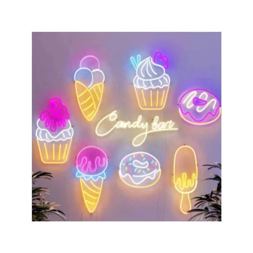 Custom LED Neon Sign Indoor Night Light Sign Decor Donut Neon Glow Wall Decor for Dessert Shop Beach Store Neon Sign Custom l