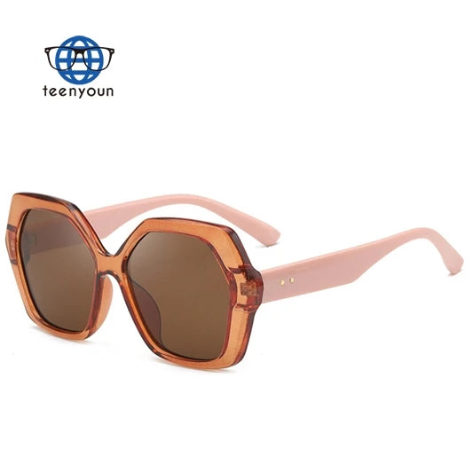 Teenyoun 2024 Hot Selling Retro Premium Men Quality Pc Big Frame Polygon Sunglasses Custom Women Shades Sunglasses Wholesale