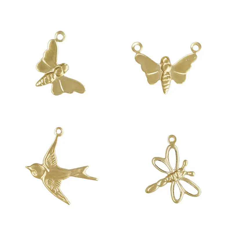 GP Factory Direct Sales Flying Animal Bracelets Necklace Charms for Women Jewelry Making 14K Gold Filled Pendant
