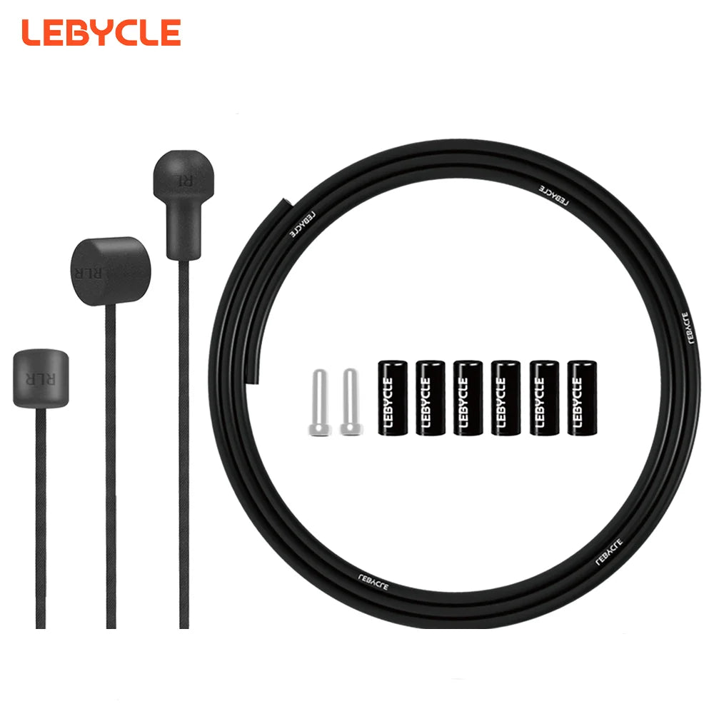 LEBYCLE MTB Road Bike Derailleur Cable & Housing Set with End Caps Bicycle Brake Wire Gear Line Oil-Lubricated Pipe Kit