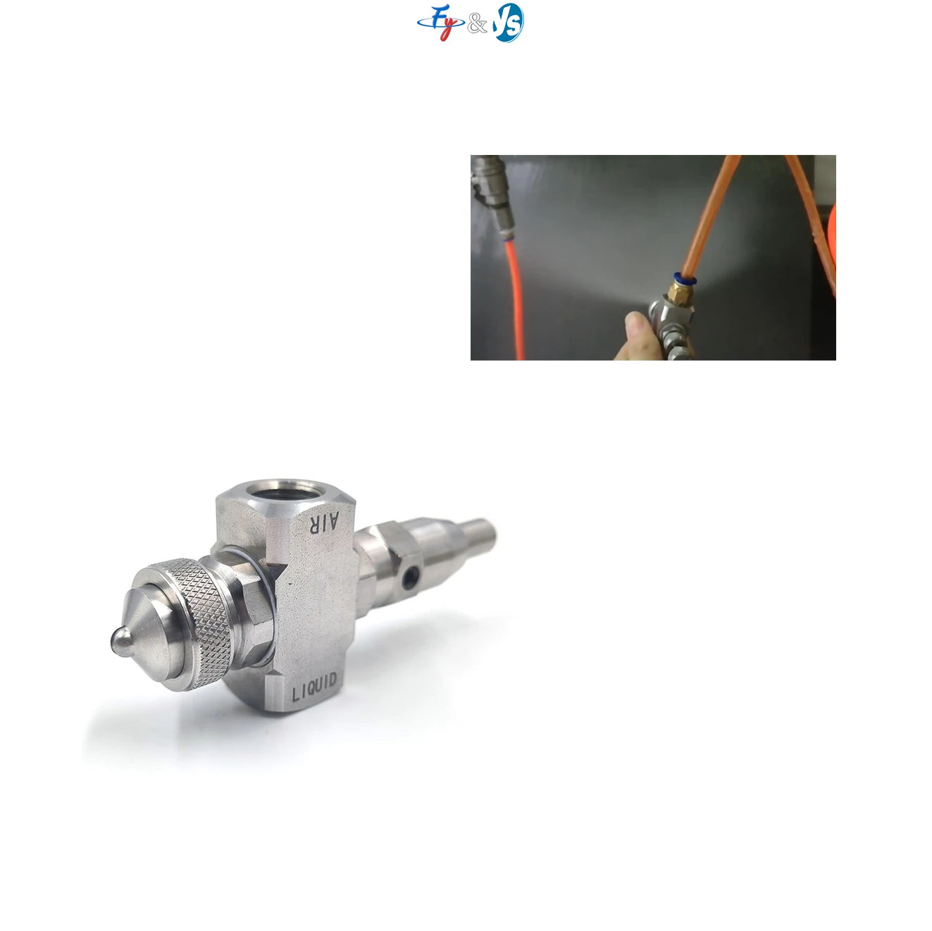 JCO Self Cleaning Air Atomizing Nozzle Multiple Spray Pattern Air Atomizer Nozzles Adjustable Ultra Fine Mist
