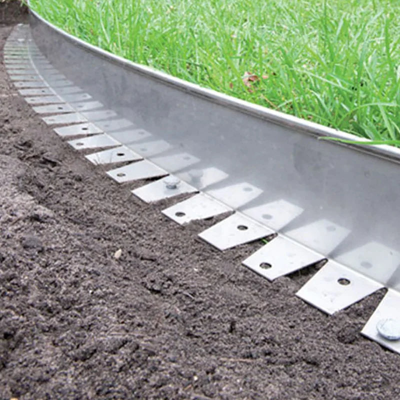 JNZ Wholesale 201/304 Grade Stainless Steel L Shape Lawn Edging Glossy Finish Easy Install White Outdoor Yard Barrier