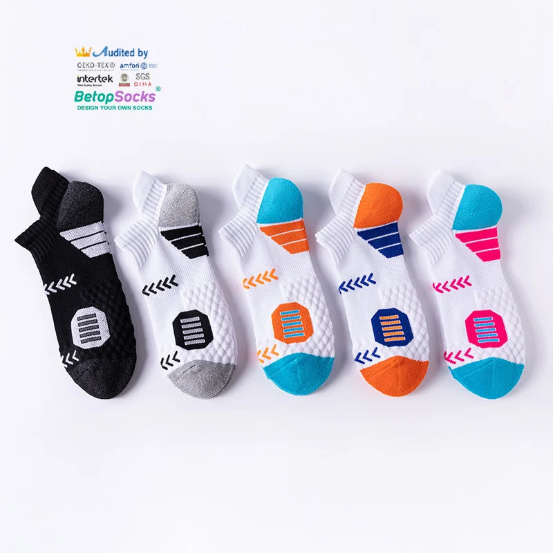 Wholesale Breathable Padded Fit Compression Ankle Cushioned Sports Running Socks Men's Gym Socks Ankle Sport Socks