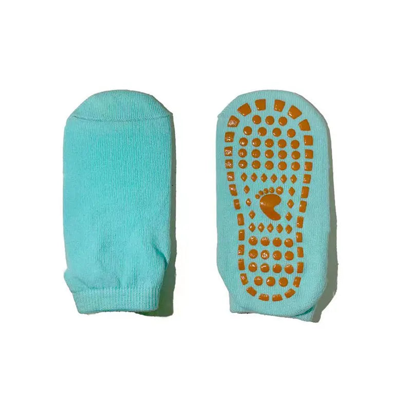 Wholesale Solid Socks KNT008 Non Slip Colour Dot Rubber Kids Anti-Slip Grip Trampoline Yoga Socks Custom Design