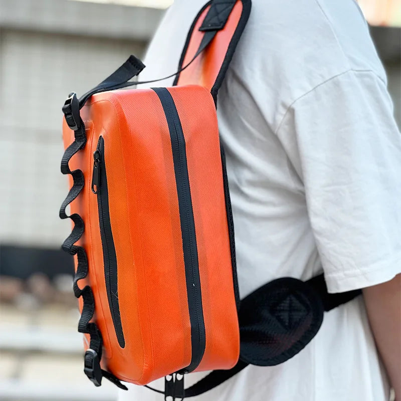 Vintage Multi-functional Single Shoulder Fishing Gear Bag Oblique Rod Storage 4L Waterproof Zipper Closure Waist Bag