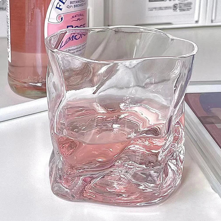 Wholesale Japanese Origami Net Red Ins Frosted Household Whiskey Irregular Beer Mug Glass Colorful Water Mug