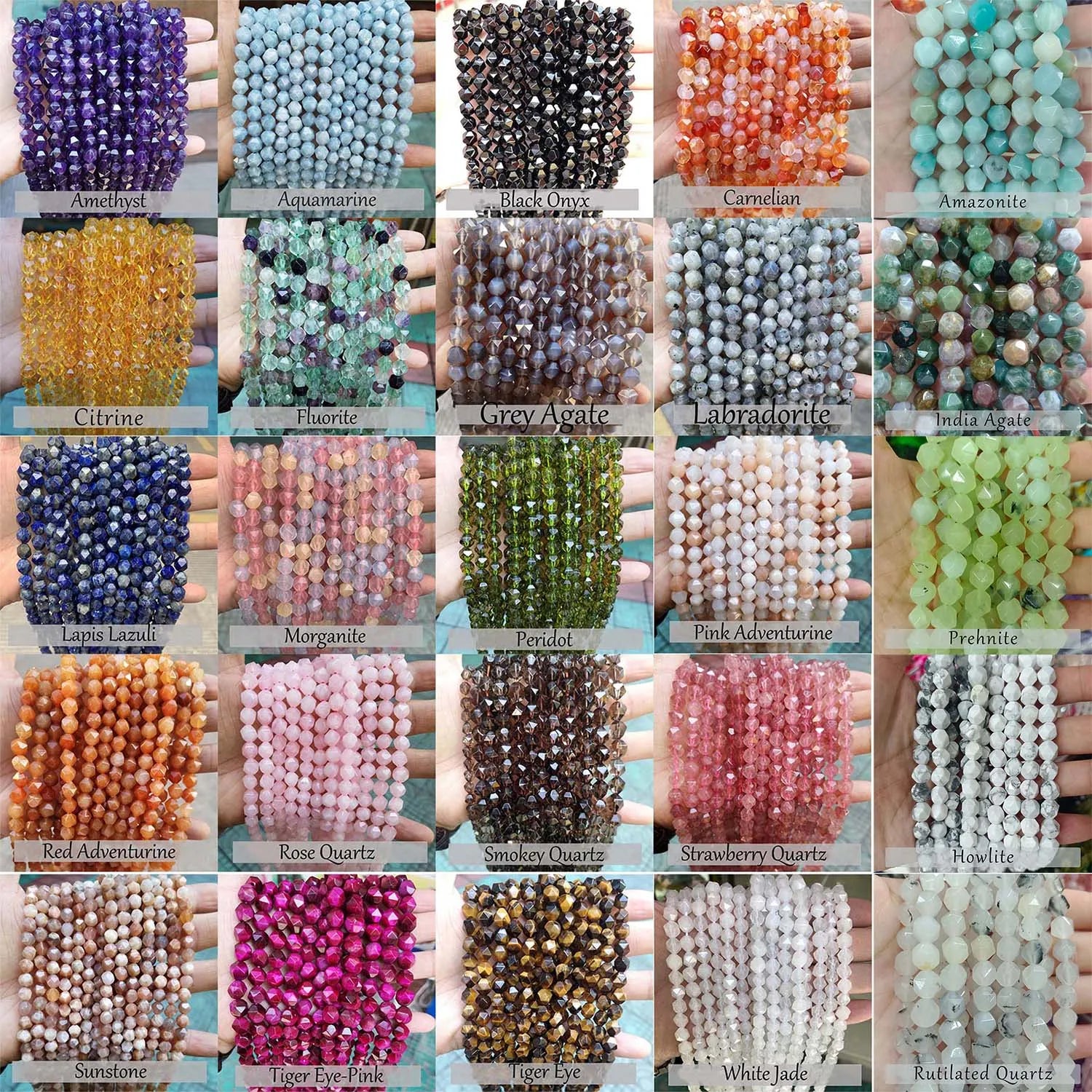 Wholesale Natural Crystal Beads Jewelry Pendant Faceted Geometry Rhombus Raw Stone Loose Beads for Jewelry DIY