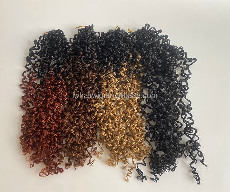 Yanky Twist Premium Synthetic High Temperature Fiber Dreadlocs Crochet Hair 14 Inch Pre-Twisted Passion Twist Curly Ends