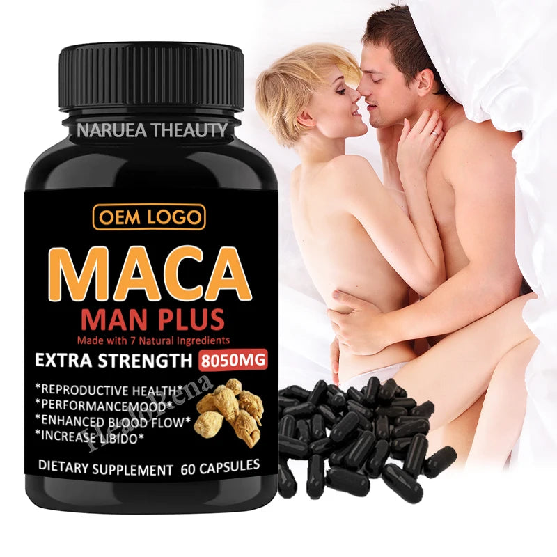 Hot Sale 100% Pure Natural Black Maca Root Extract Capsules for Adult Male Energy Support