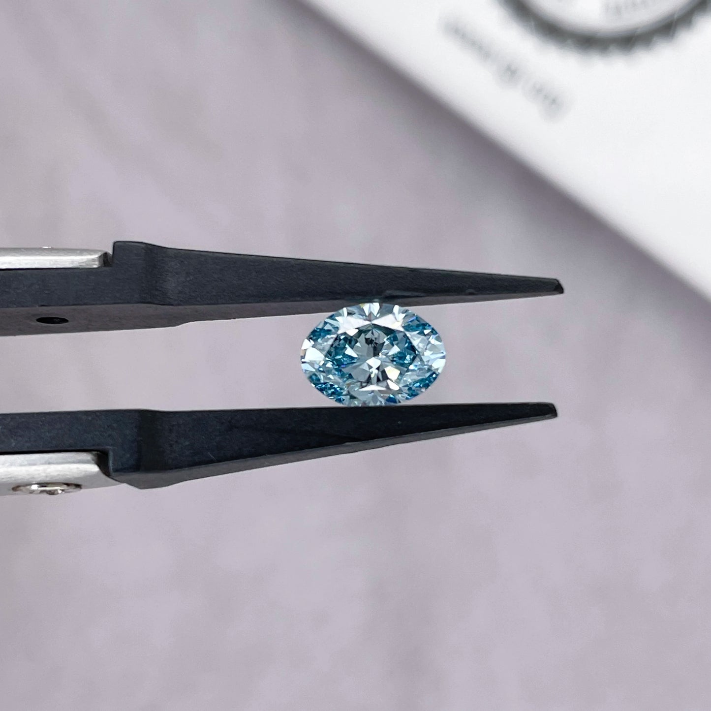 Starsgem FANCY INTENSE GREENISH BLUE IGI NGTC Oval Cut Lab Grown Diamonds for Making Jewelry