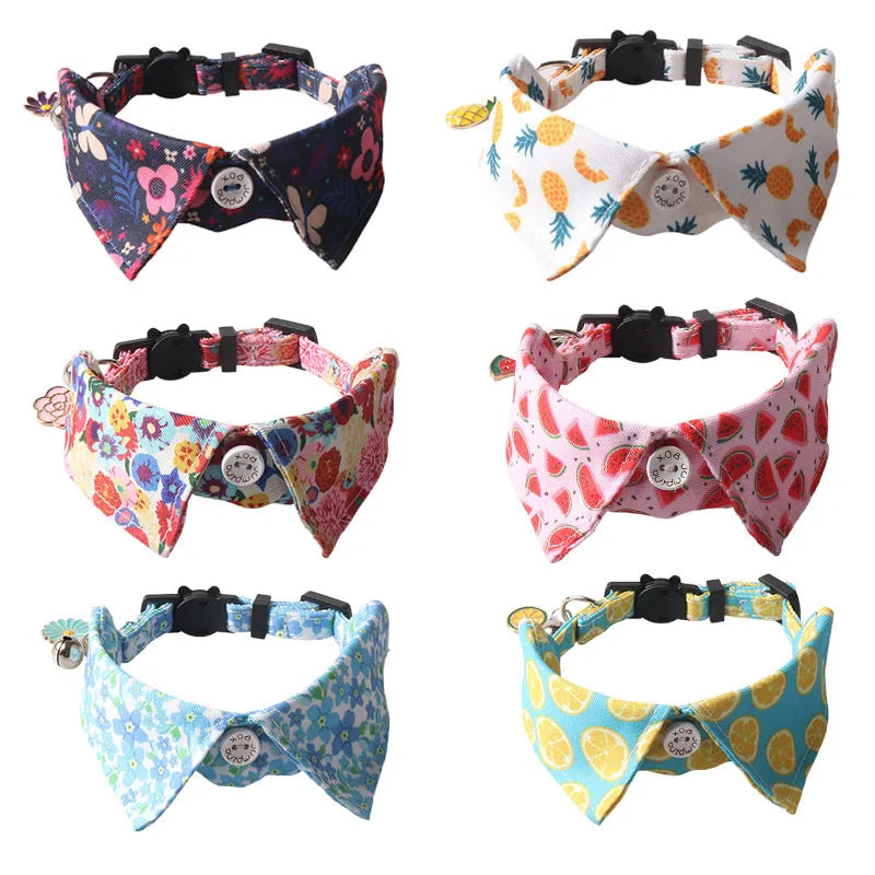 New Stocked Polyester Dog Collar with Solid Flower Accessories Bell Belt Pet Supply Csximengpet Brand