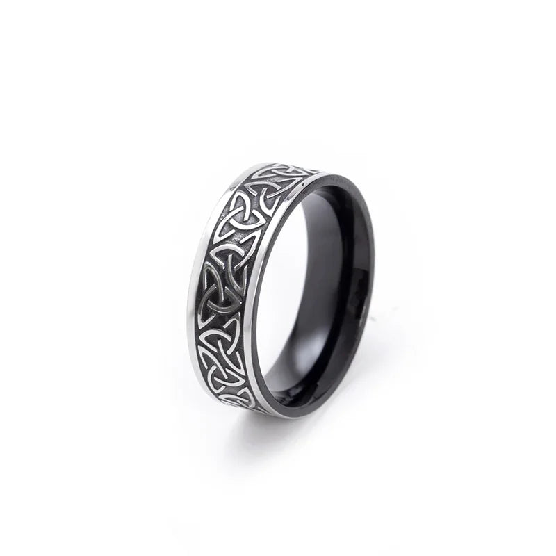 Mens Vikinga Ring RI10 Vintage Nordic Runes Band 316L Stainless Steel Norse Mythology Ring for Men Women Viking Jewelry