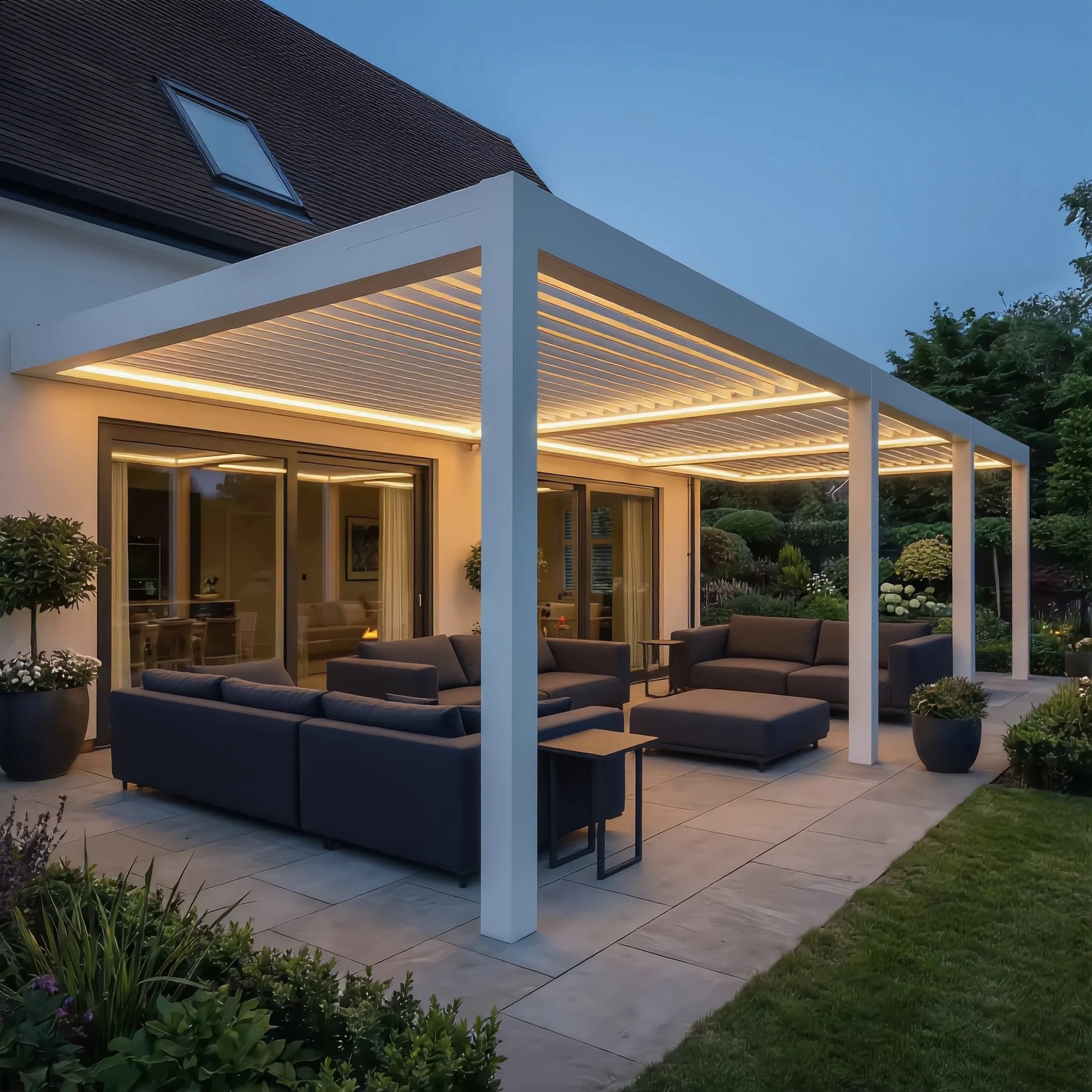 3x4 3x6 4x6 Louvered Bioclimatic Aluminium Pergola Motorized/Manual Operation 15-Year Durable Rain-Resistant Snow-Shade for