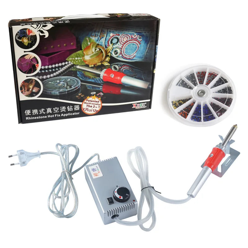Automatic Suck Heat Hotfix Rhinestone Applicator Machine Wand Iron on Tool With Aspirator for Manual Fix Strass Craft Clothe 