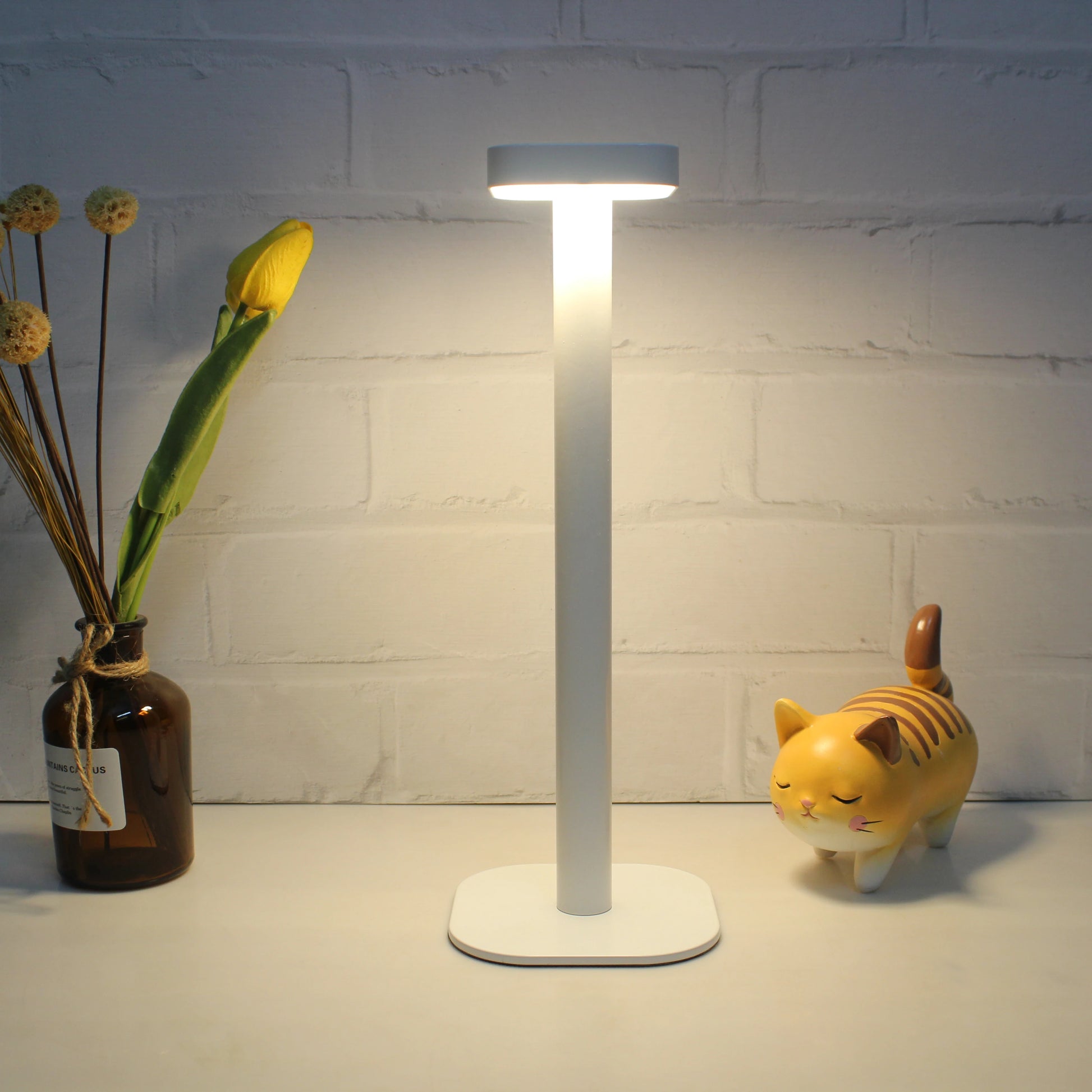 USB Rechargeable LED Desk Light Warm White Aluminum 4400mAH Powerful Battery Touch Switch Control Modern for Study Reading La