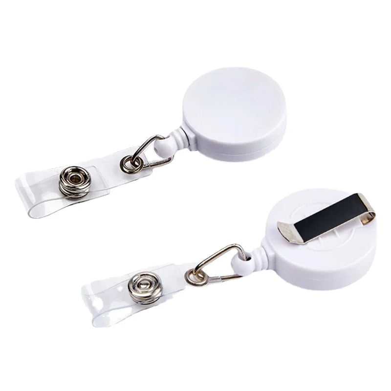 3.2CM Glossy Wholesale Cheap Flat Surface Black Retractable ID Badge Reels