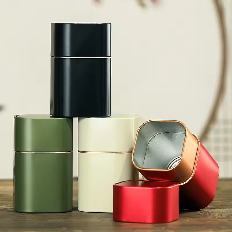 RTS 65*65*H105mm Small Square Metal Tea Tin Can 80g Chocolate Coffee Candy Tin Box Packaging Food Container