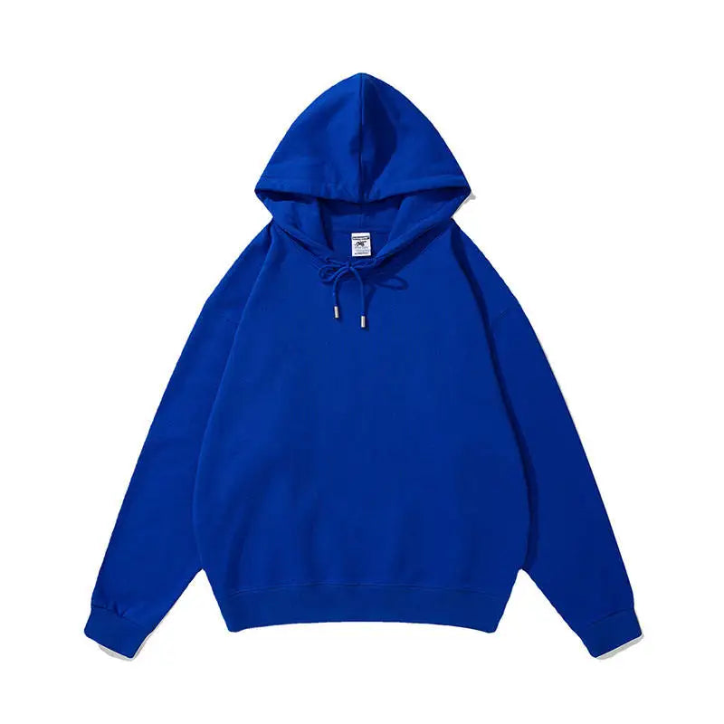 488g Cotton French Terry Plain Dyed Solid Hooded Oversized Autumn Eco-Friendly Breathable Customized Logo Unisex Couple Sweat