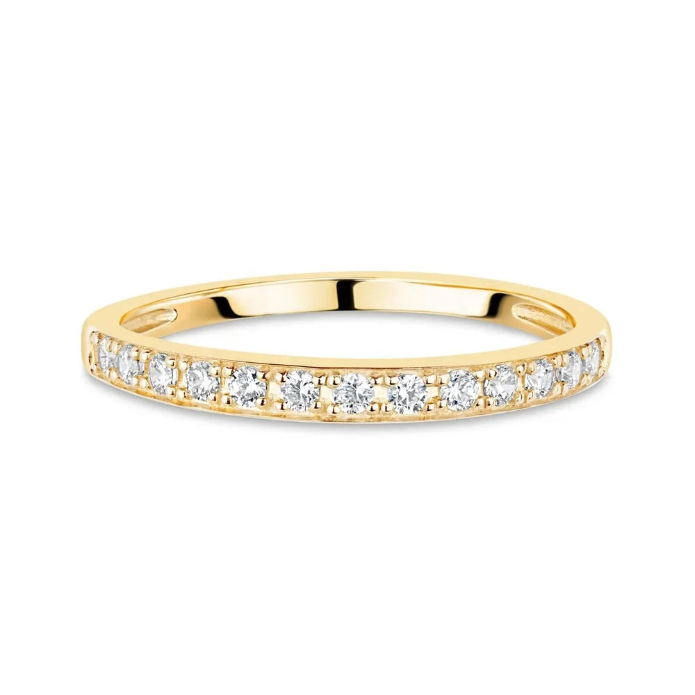 Dainty Jewelry GRA Certified Gemstone Moissanite Eternity Ring S925 Silver Gold Plated Wedding Engagement Rings for Women
