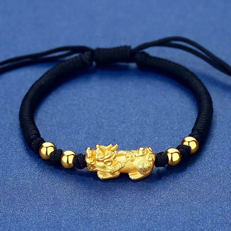 AA016013 Wholesale 999 Silver Plated Pixiu Fashion Couples Jewelry Woven Rope Bracelet