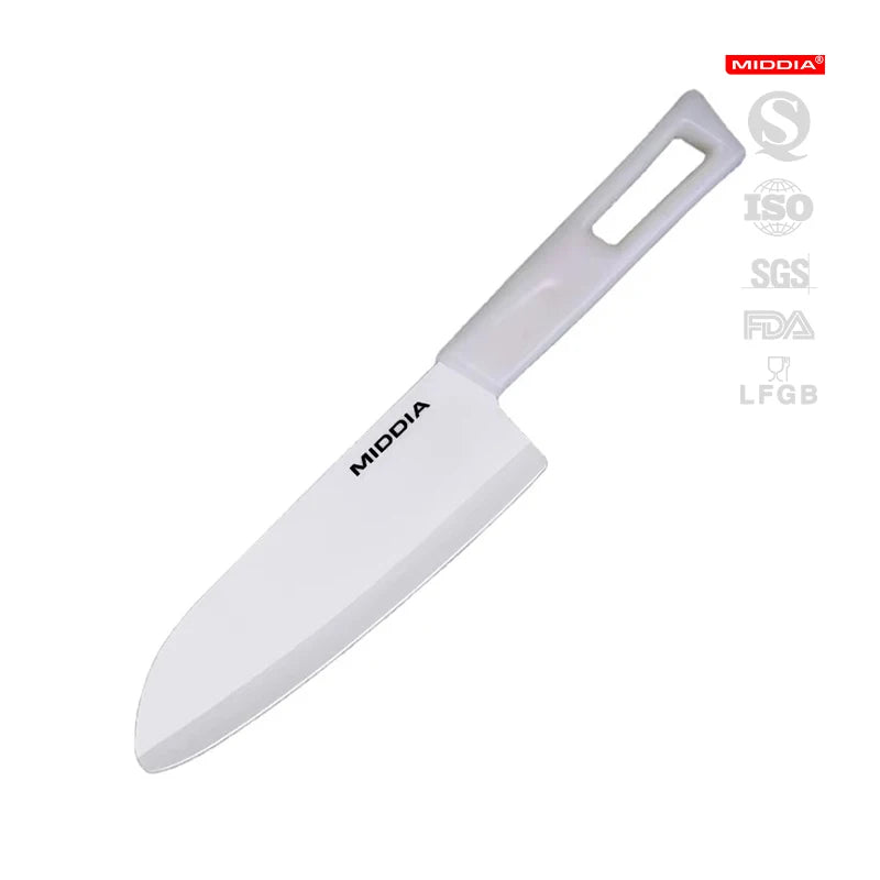 MIDDIA 5.5 Inch Multi-Purpose Ceramic Disposable Chef Knife with Plastic Handle and Laser Logo