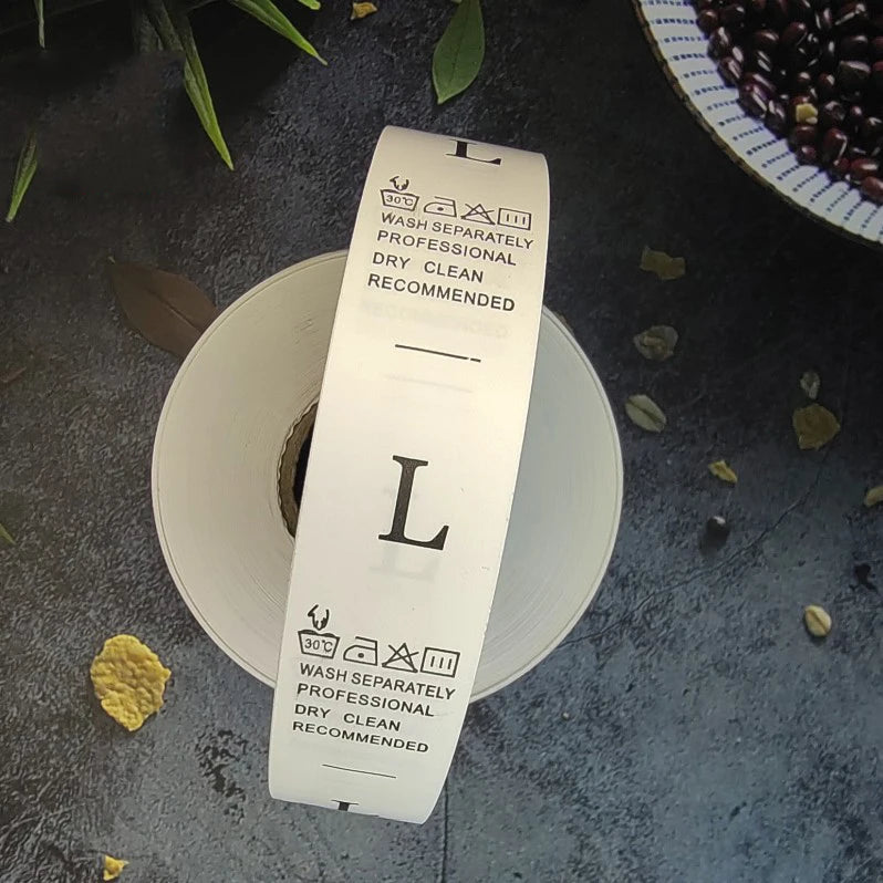 Ready Style 1000pcs One Roll Clothing Wash Care Label Custom Brand Logo Sew on Hat Hoodie Weaving Hem Tags Size Woven Label