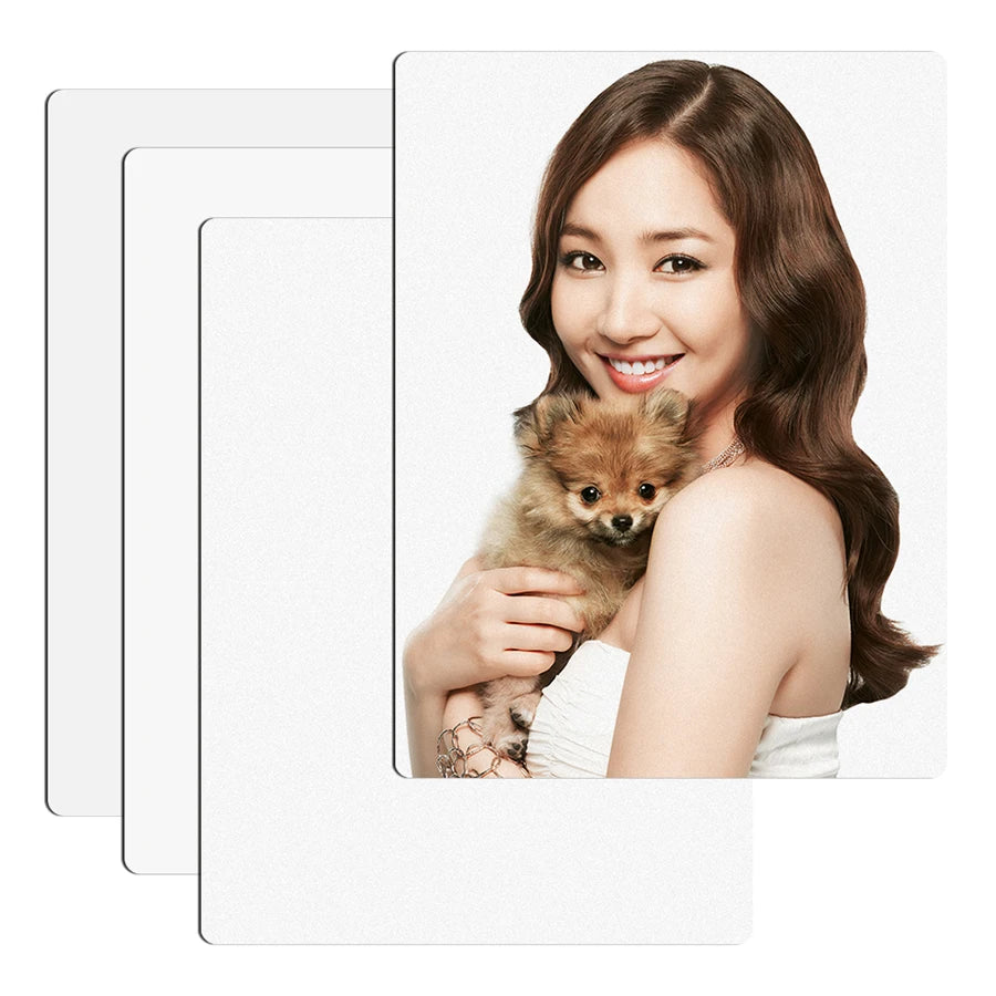 Topjlh Thick Sublimation Aluminum Sheet Pure Color Pearly Silver Surface Metal Plate Photo Frames Blanks Metal License Plates