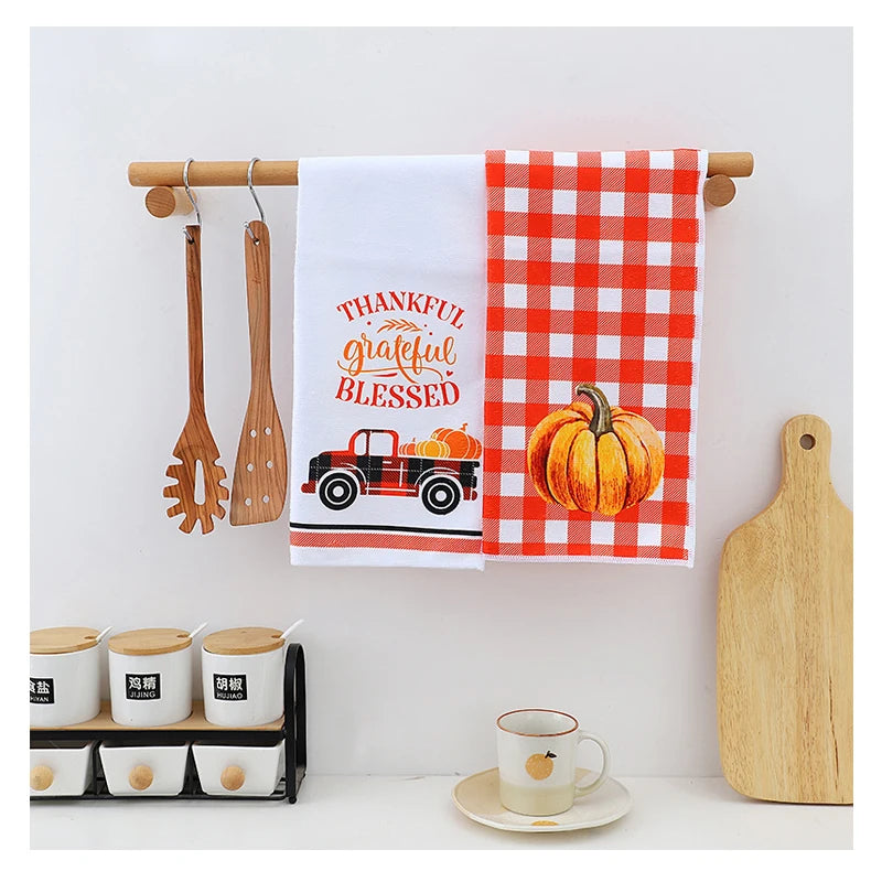 Merry Christmas Holiday Kitchen Towels Dish Christmas Decor Winter Black Buffalo Plaid Xmas Housewarming Hostess Gifts