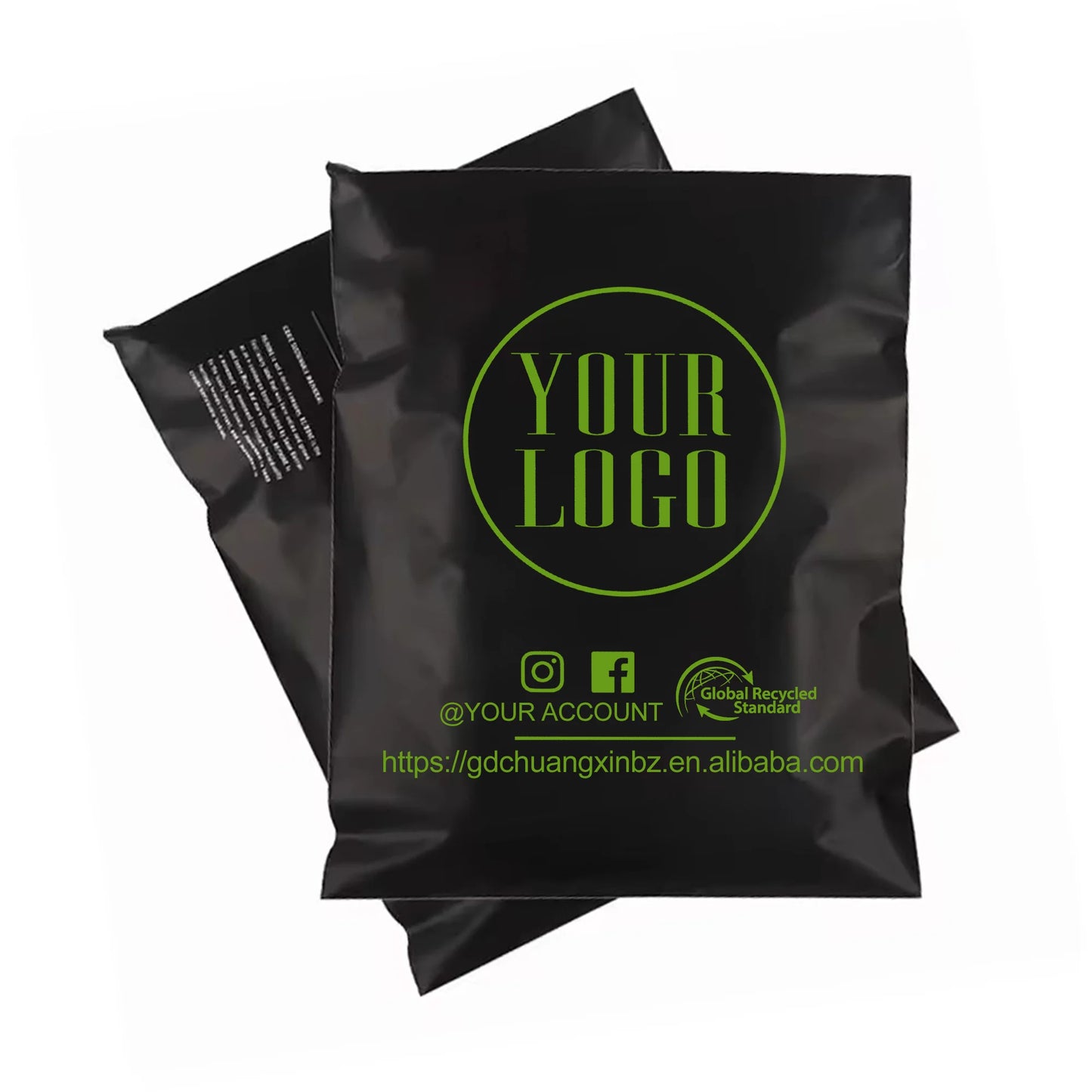GDCX 7.8X11.8 Inch Custom Logo Express Black Courier Bags Clothes Shipping Package Envelope Poly Mailer Mailing Polymailer Ba