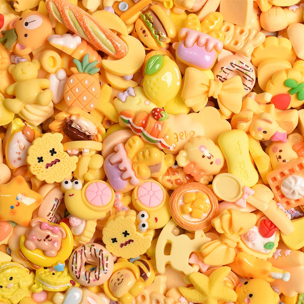 Hot Selling Cute Cartoon Resin Flatback Cabochon Candy Food Charms for DIY Scrapbook Hair Pin Phone Case Decoration Slime Cra