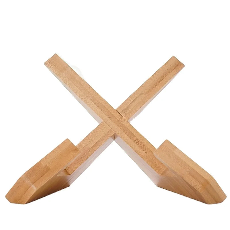 Bamboo and Wood  Cookbook Stand Plate Base Kitchen Cookbook Stand Book Reading Wooden Record Stand