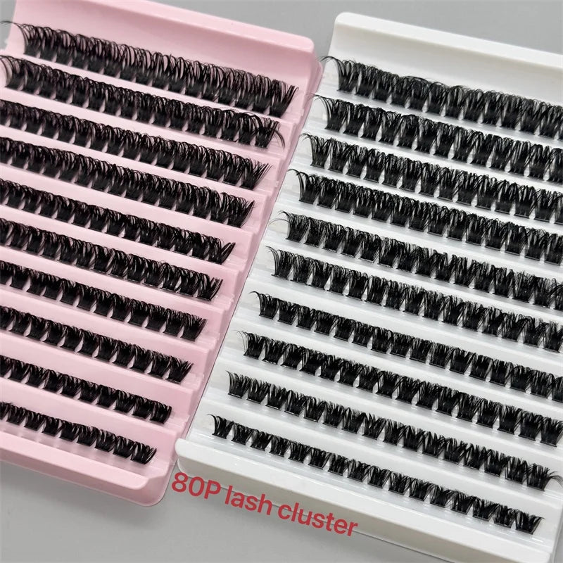 Sunland New Hot Handmade Self Grafting Lashes Extensions 50d-100d for Lash Clusters Premade Fan Diy 12 Rows