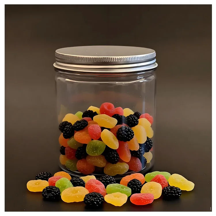 85mm Wide Mouth PET Storage Bottle Transparent Spiral Cap Round Food Grade Container Jar