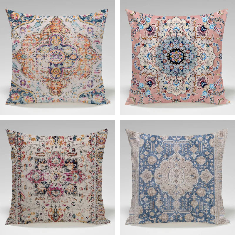 Amity Morocco Turkish Printing Throw Pillow Covers Indian Square 18x18 Cushion Cover Moroccan Mexican Pillow Cases