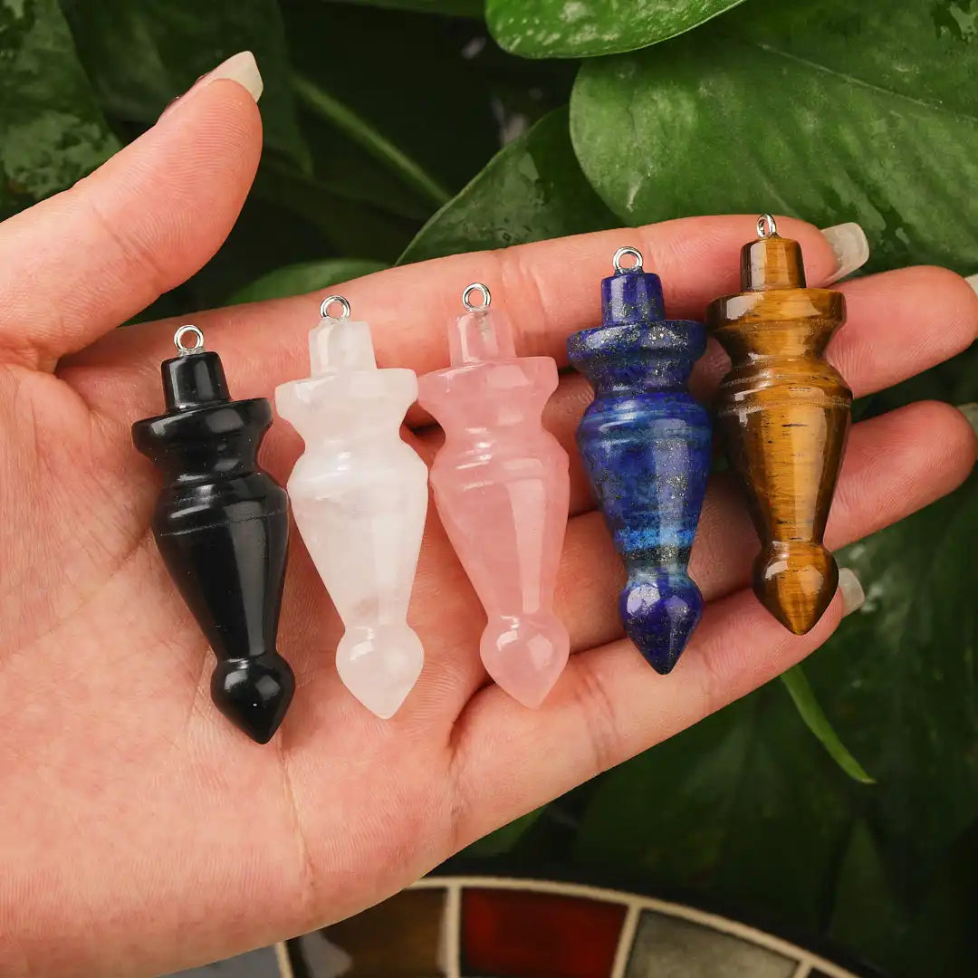 Natural Stones Pendulum Pendant Healing Amulet Crystal Meditation Pendulums for Men Women Jewelry Accessories Wholesales