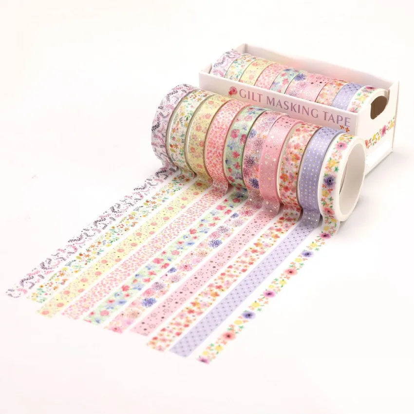 Wholesale Gold Foil Custom Printed Notebook Decorative Holographic for Washi Tape Set Waterproof Hot Melt Sticker Customizabl