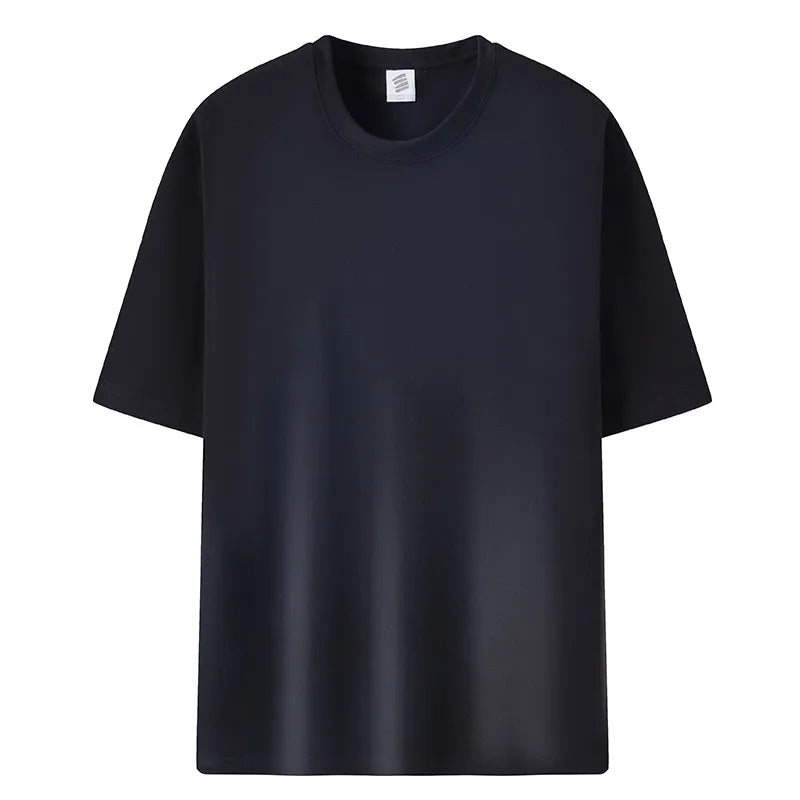 Wholesale Custom Logo 280 Gsm Oversized Black Tshirt Heavyweight Men Tee Shirt 100% Cotton Heavy Weight Puff Print T Shirt