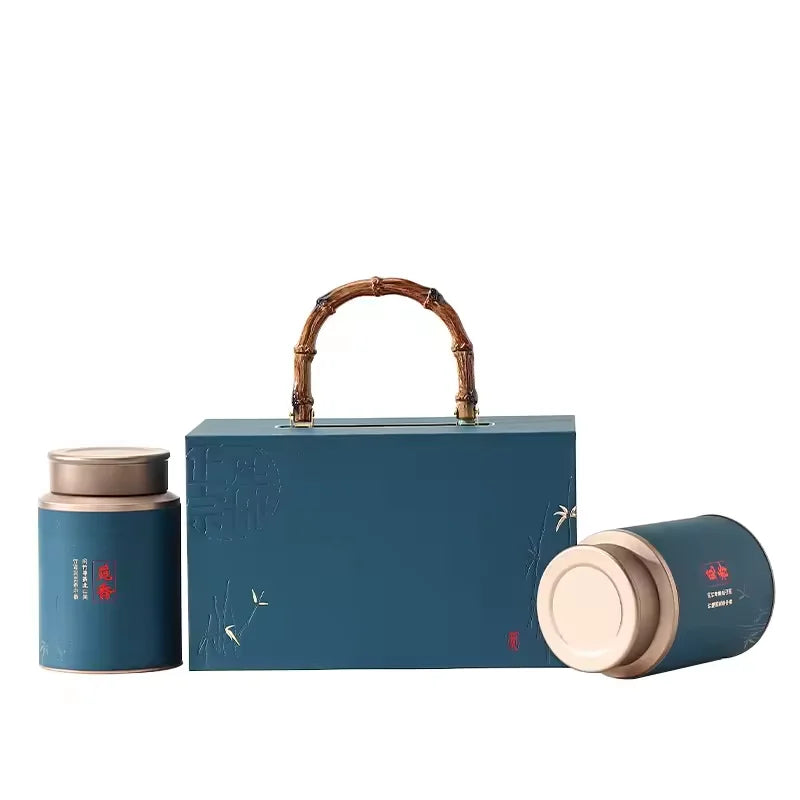 Custom Printing Logo Luxury Rigid Gift Grey Board Box With Tin Can Tea Paper Box for Gift Packaging