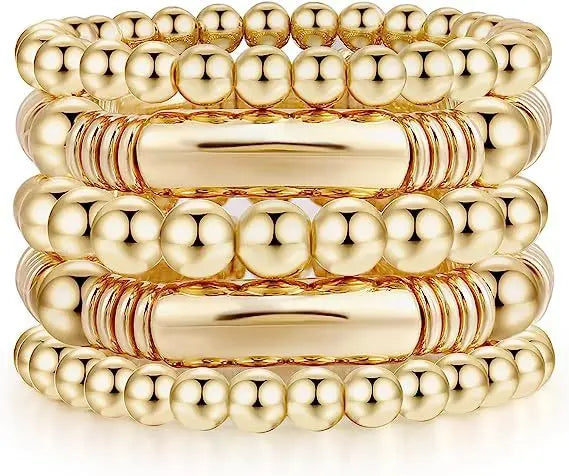 Factory Wholesale Bohemian Style Fancy Women Jewelry Beaded Bracelets Simple Gold Plated Hand Bracelet for Girls