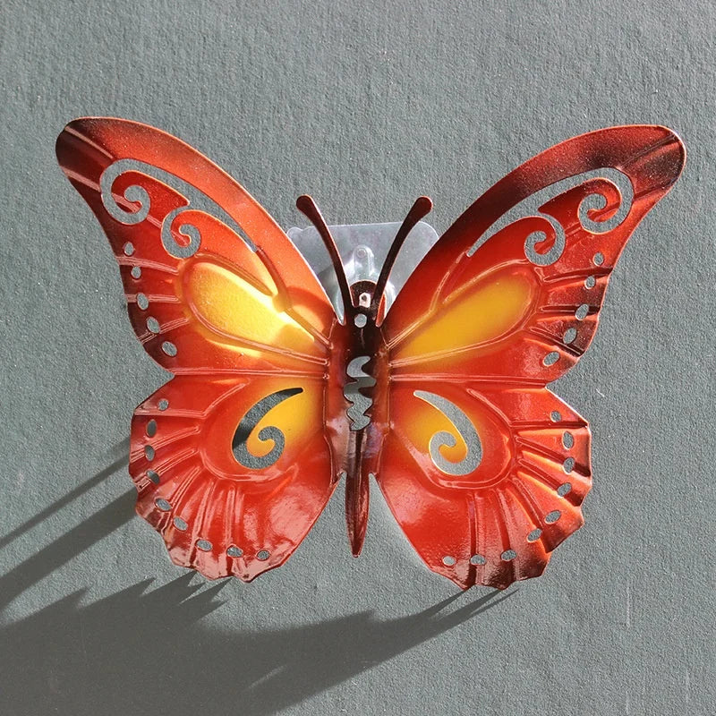 Creative Art Deco Wrought Iron Three-dimensional Butterfly Wall Hanging Metal Pendant Decor with Custom Color & Shape