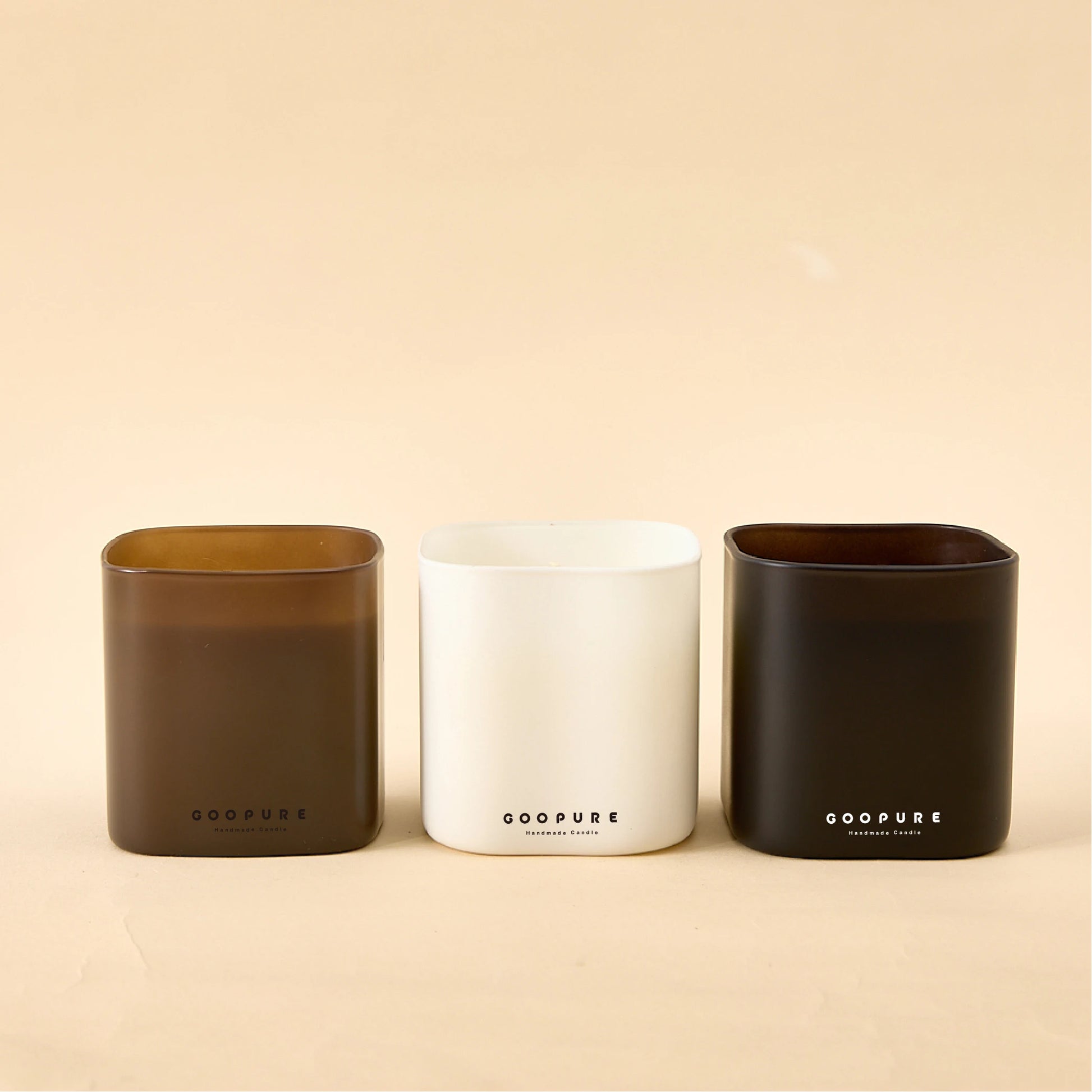 Wholesale  10oz Matte Black Brown White square Candle Glass Jar High-grade High Borosilicate Material High Heat Resist Ance