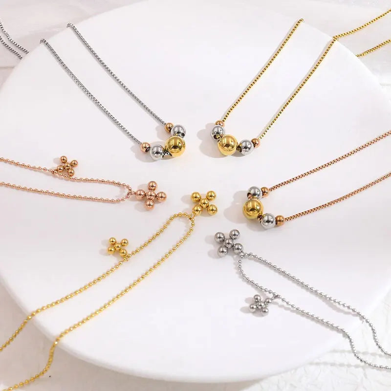 New Fashion Wholesale Jewelry 18k Gold Plated Necklace Geometric Stainless Steel Jewelry Pendant Necklace Charms for Woman Gi