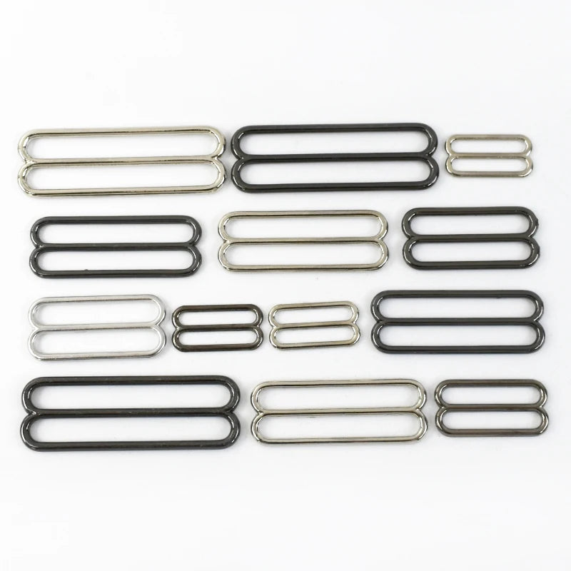 Deepeel BF746 2-5cm Bag Accessories Connector Metal Buckle Garment Belt Strap Webbing Adjustment Oval Metal Tri-Glide Buckle