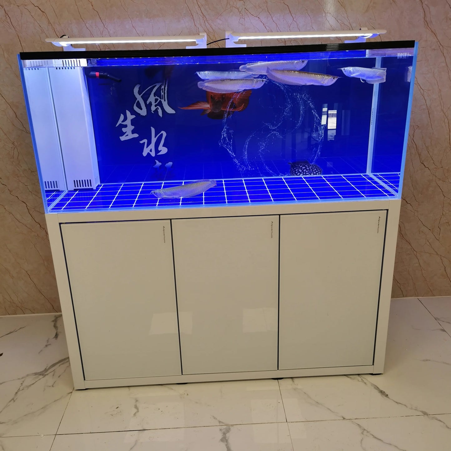 Customized Glass Aquarium Overflow Sump Cabinet for Marine & Freshwater Aquariums Living Room Use
