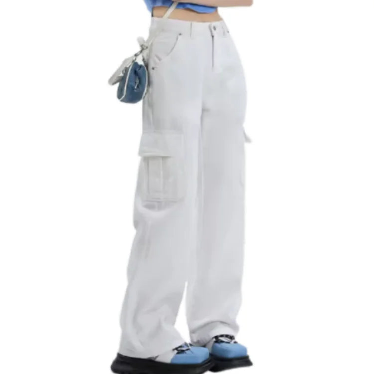 High Quality Long Women's Work Trousers Casual Jeans Cargo Pants Zipper Fly Closure Windproof Woven Technics for Spring Seaso