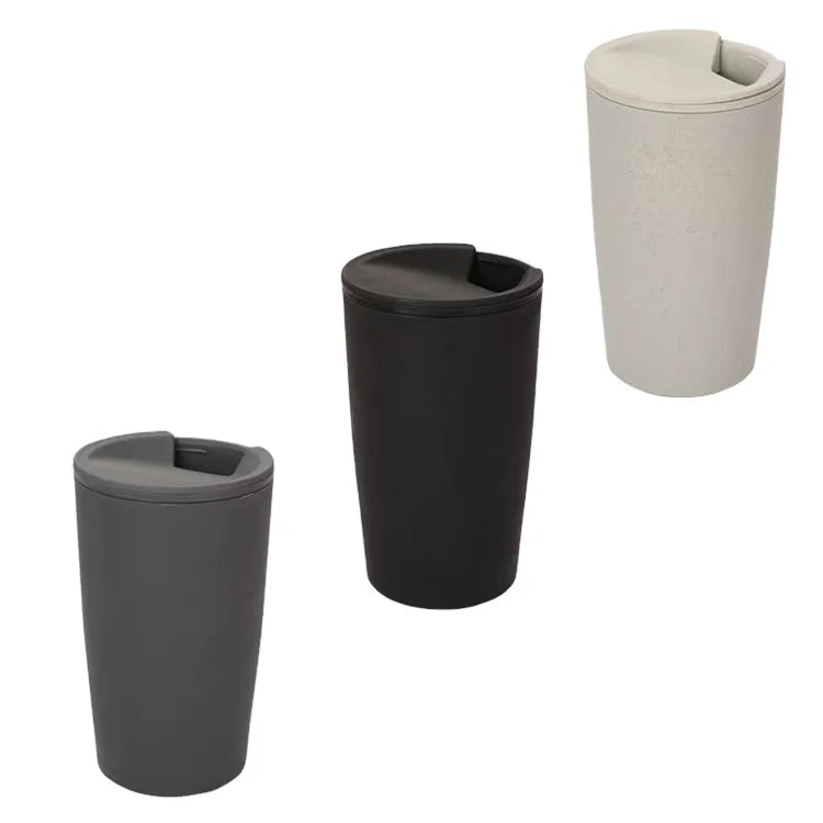 Portable Travel Thermos Wheat Straw Coffee Milk Cup with Lid for Outdoor Parties Plastic Coffee Travel Tumbler