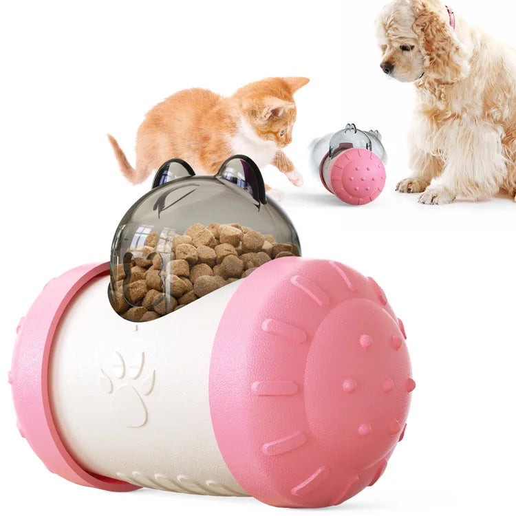 Hot-selling Wholesale Multiple Colors  Vocal Interaction Pet Toy Tumbler Feeder for Fun
