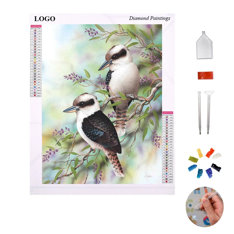 Full Round Drill With Framed Diamond Painting Bird and Elf Home Wall Hanging Decor Diamond Embroidery Diy Art Crafts for Adul