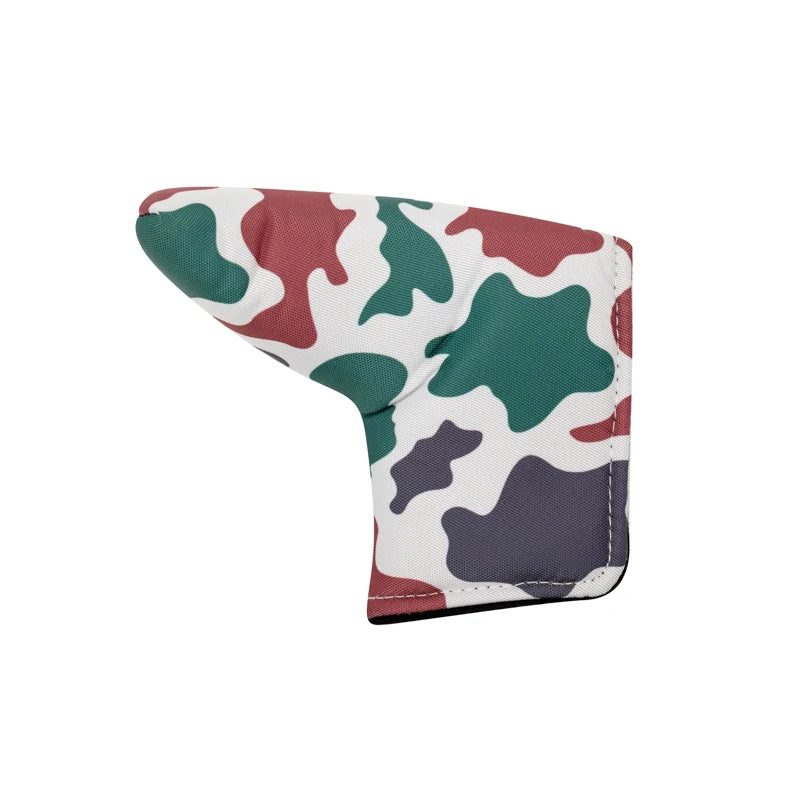 Camouflage Canvas Mallet Putter Cover Sherpa Lining Headcover Magnetic Closure Blade Style PU Leather Golf Headcovers