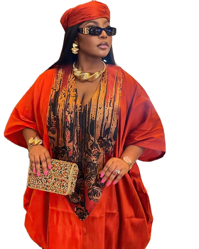 Summer African Clothes Plus Size Women Dress 2024 Traditional Nigeria Print Caftan Abaya Muslim Robe Long African Dress